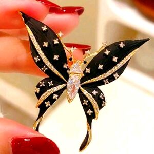 Black & Gold Butterfly Brooch